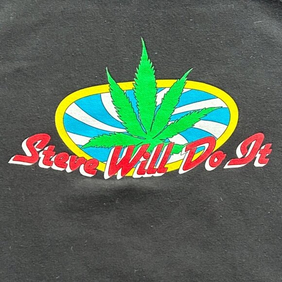 Full Send Steve Will Do It Weed Black Hoodie Size XL - Picture 6 of 11